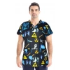 Scrubs cerrahi forma erkek tek üst radyasyon desen