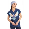 Scrubs cerrahi forma kadın tek üst büyük kartal