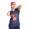 Scrubs cerrahi forma kadın tek üst flamingo büyük desen 50