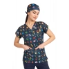 Scrubs cerrahi forma kadın tek üst hayvanlar alemi lacivert
