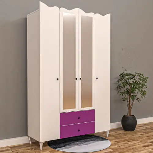 Kızıl 4 Kapılı Gardrop