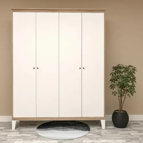 Ekru 4 Kapılı Gardırop