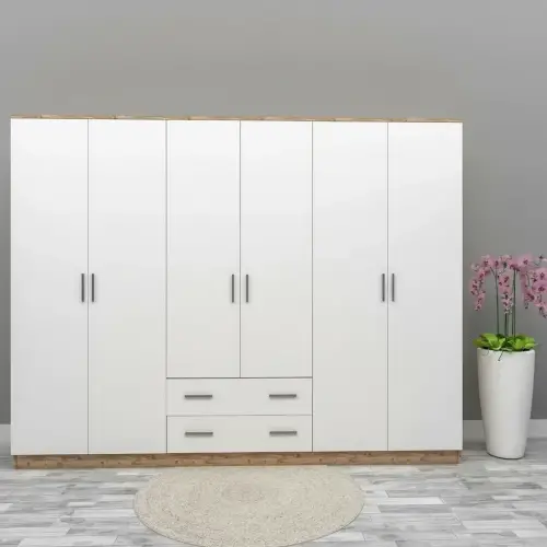 Mine 6 Kapılı 2 Çekmeceli Gardırop