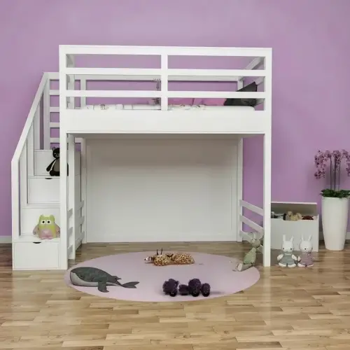 Grey Doğal Ahşap Ranza