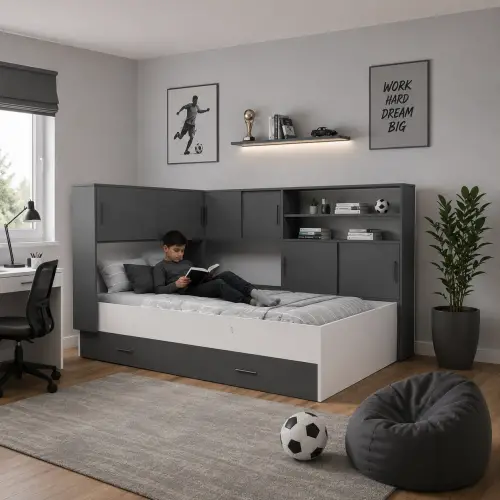 Artem Dolaplı Yavrulu Karyola