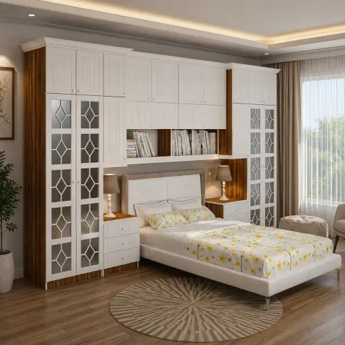 Bale Aynalı Yatak Üstü Gardrop