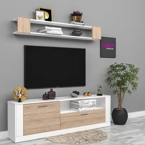 Banu Üstü Raflı Tv Ünitesi