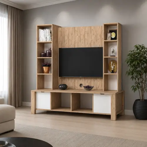 Doğal Ahşap Tv Ünitesi