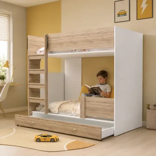 Gardenya Kitaplıklı Ranza