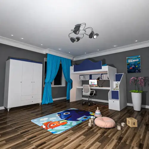 Klasik Masalı Ranza ve 3 Kapılı Gardrop
