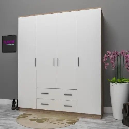 Melisa 4 Kapılı 2 Çekmeceli Gardrop