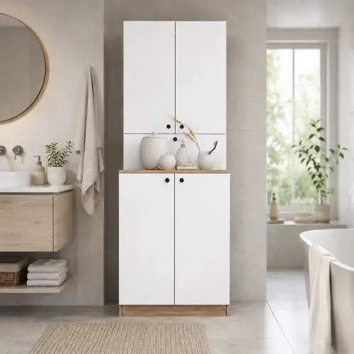 Mine Beyaz Banyo Dolabı