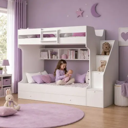 Nil Kitaplıklı Yavrulu Ranza
