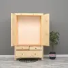 2 Kapılı Doğal Ahşap Gardırop