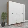 5 Kapılı 4 Çekmeceli Aynalı Gardırop