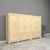 5 Kapılı Doğal Ahşap Gardrop