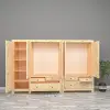 5 Kapılı Doğal Ahşap Gardrop
