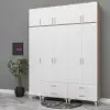 5 Kapılı Üstü Dolaplı Gardırop