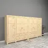 6 Kapılı Doğal Ahşap Gardrop