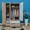 Özel 3 Kapılı 3 Çekmeceli Aynalı Gardırop