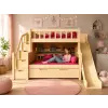 Doğal Ahşap Kaydıraklı Ranza