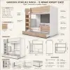 Gardenya Kitaplıklı Ranza