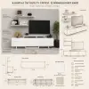 Kar Beyaz Üst Raflı Tv Ünitesi