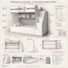 Nil Kitaplıklı Yavrulu Ranza