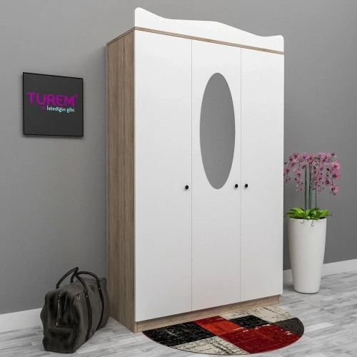 3 Kapılı Taçlı Gardrop Mdf
