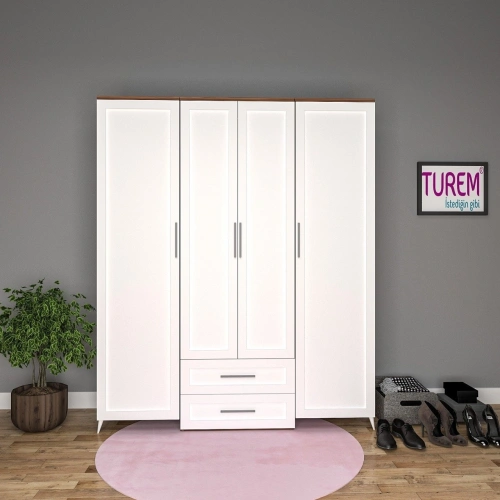 4 Kapılı Trend Gardrop Çıtalı Kapak