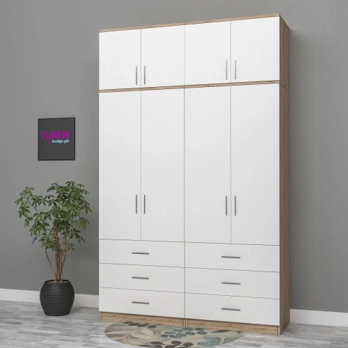 4 Kapılı Üstü Dolaplı Gardırop Suntalam