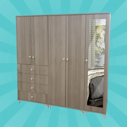 5 Kapılı 4 Çekmeceli Gardırop