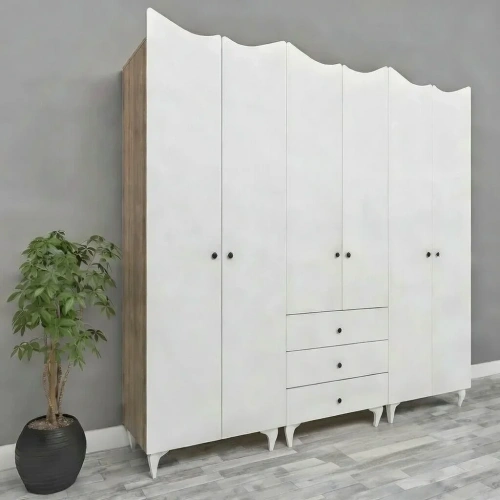 6 Kapılı Country Gardırop Mdf