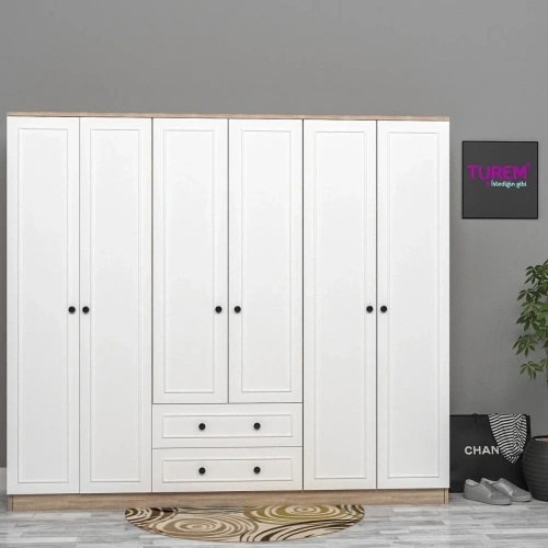 6 Kapılı Özel Yapım Gardrop Mdf