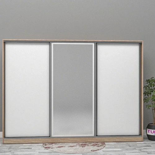 Açelya Sürgülü Gardırop Mdf