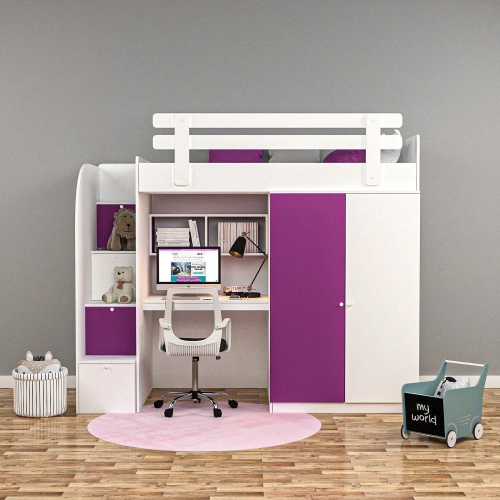 Ahsen Çalışma Masalı Ranza Mdf