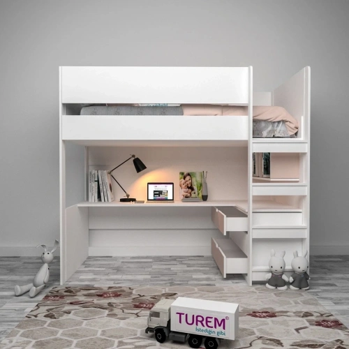 Alice Çalışma Masalı ve Şifonyerli Ranza Suntalam