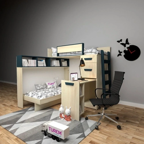 Allium Katlanabilir Yataklı Ranza Mdf