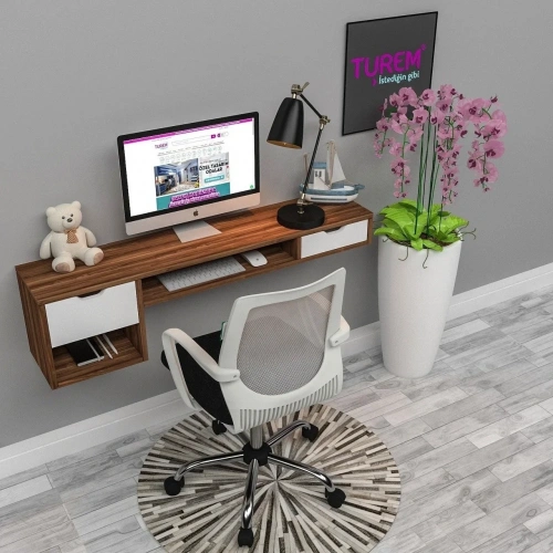 Asia Duvara Monte Çalışma Masası Mdf