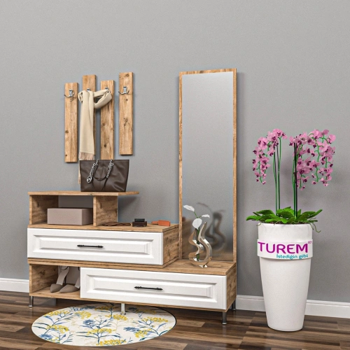 Askılı Aynalı Membran Portmanto