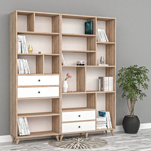 Ay Çekmeceli Kitaplık Mdf