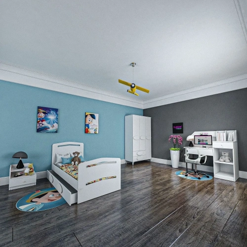 Ayışığı Beyaz Genç Odası Takımı Mdf