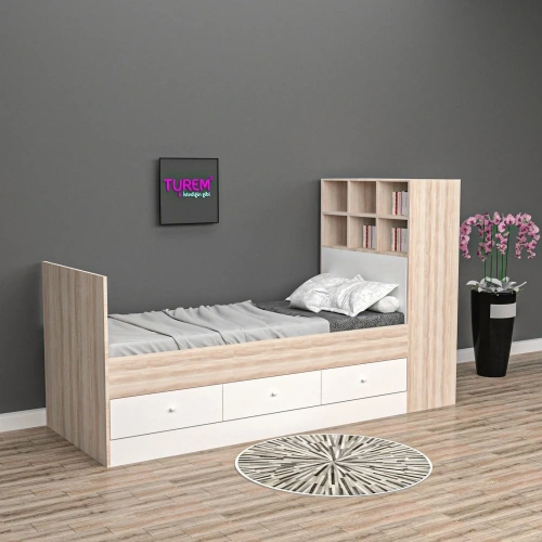 Balance Kitaplıklı Karyola Mdf