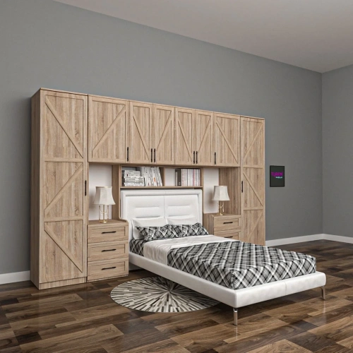 Cad Yatak Üstü Gardrop Mdf