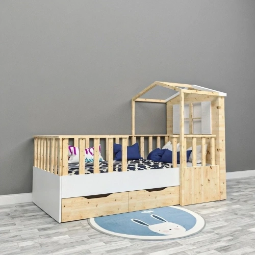 Çatılı Çekmeceli Montessori Yatak Suntalam