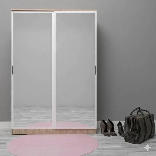 Cevher Çift Aynalı Sürgülü Portmanto Mdf