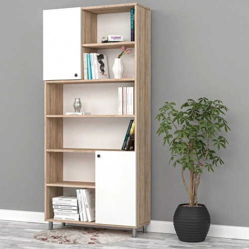 Cevher Dolaplı Kitaplık Mdf
