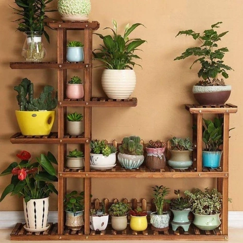 Doğal Ahşap Çiçeklik Mdf