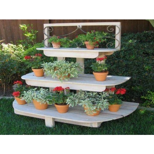 Doğal Ahşap Çiçeklik Saksılık