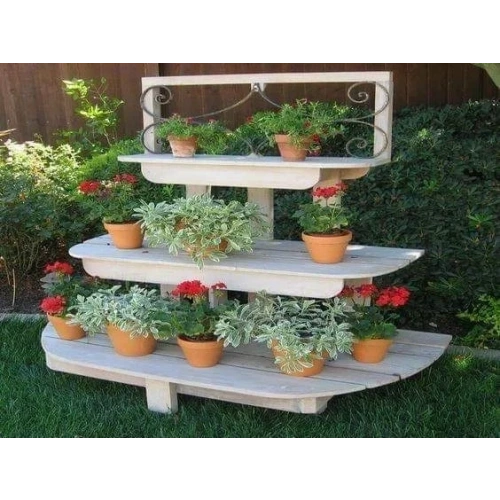 Doğal Ahşap Çiçeklik Saksılık Mdf